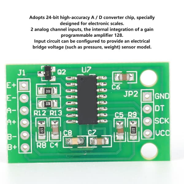 5 st HX711 Dubbelkanal 24 Bitars Vägning Sensor Hög Noggrannhet Trycksensor Modul Tillbehör