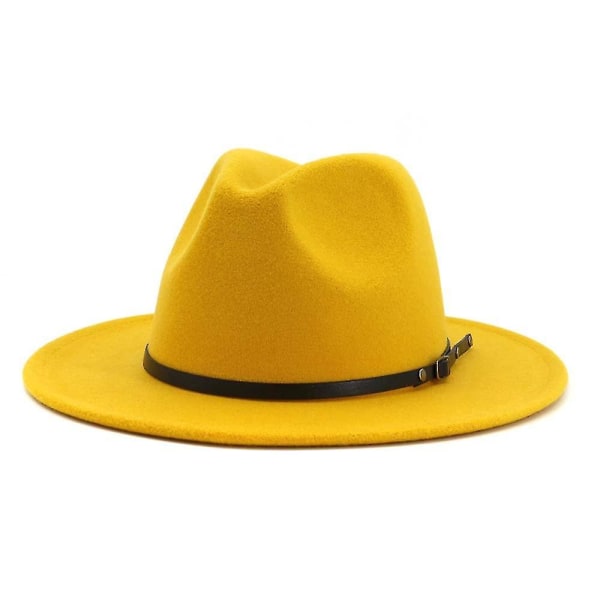 Naisten tai miesten villainen huopa Fedora-hattu yellow