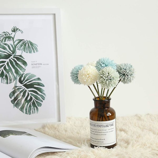 Tekokukka silkki muovinen hortensia voikukka hyasintti muovikukka 6 kpl White