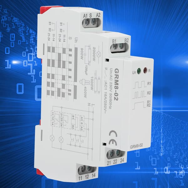 GRM8-02 Elektronisk Impulsrelä Låsrelä Minnesrelä AC 230V