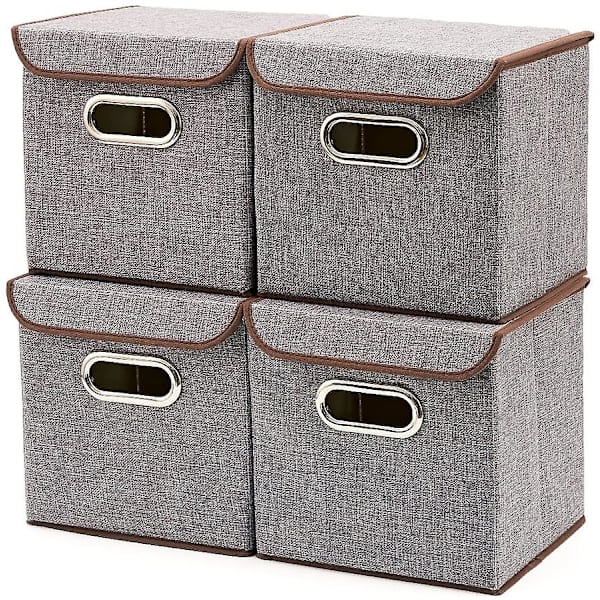 4 stk Opbevaringsbokse Terning Opbevaringskurv Organiseringssystem Kurve Æsker 25 X 25 Cm