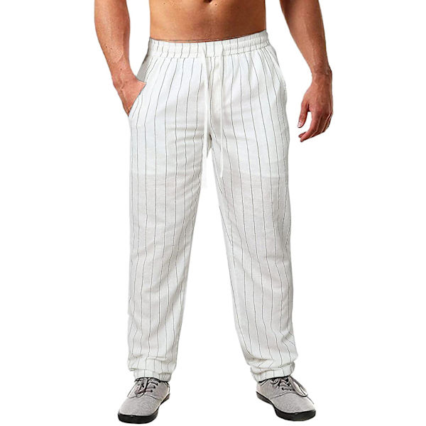 Miesten Striped Tether -puuvillahousut taivaansiniset M