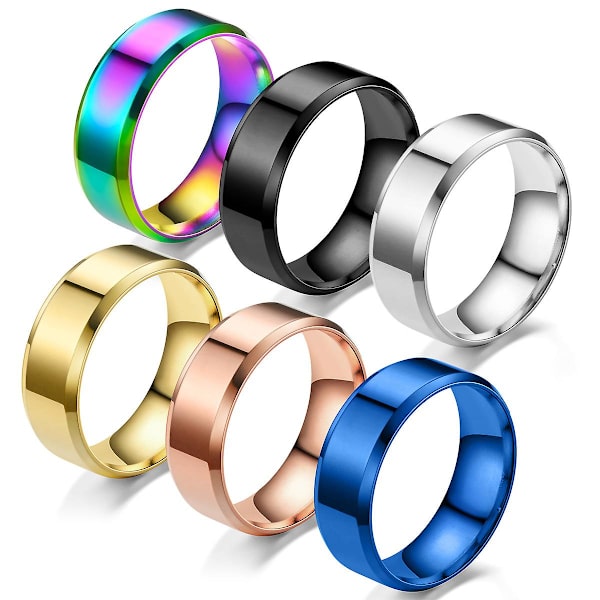 Mode 8mm titan stålring 8 guld 8 gold