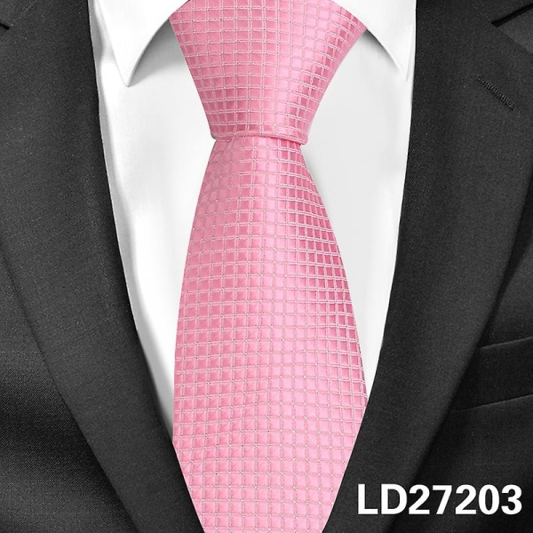 Klassiske plaid halsbånd til mænd Casual jakkesæt Slips Gravatas Stripe Blue Herre slips til business bryllup 8 cm bredde mænd slips LD27203