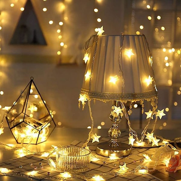 Utomhus String Lights 9.8ft 20 Led Star Dekorativ Jul Batteridriven Star 9.8ft 20 LED