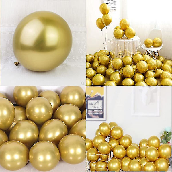 50 delar roséguld ballong, 10 tum metallisk roséguld ballong för fest Gold