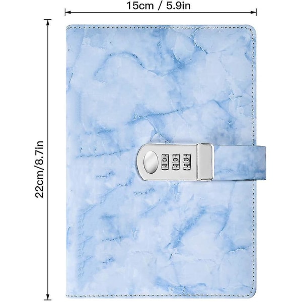 A5 Creative Password Lock Journal, Pu Læder Kombinationslås Dagbog