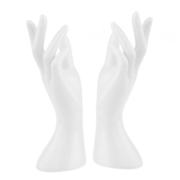 【BQ】Kvinnelig displayhånd for ringfotografering - 1 par White