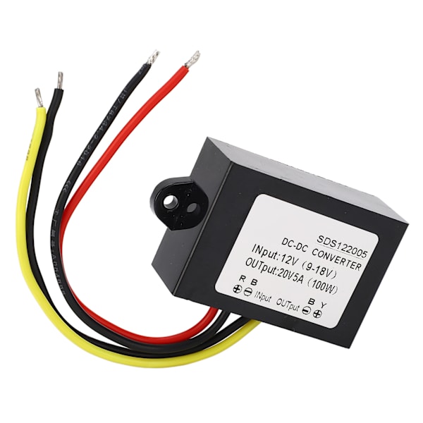 DC Boost Modul 12V til 20V 5A Høyeffektiv Spenningsomformer Plastikk Hus