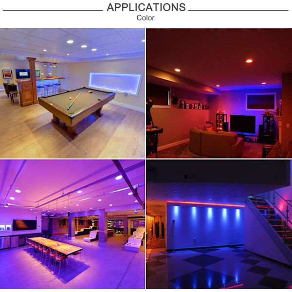 Set med 2 LED-infällda spotlights 10W RGB Changing Dimming RGBW Styrs av APP
