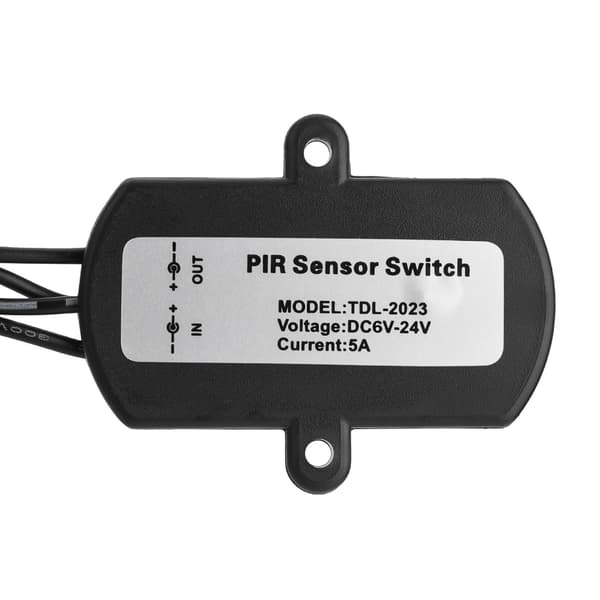 Mini PIR Infrarød bevegelsessensor bryter for LED-stripe - Svart, 6-24V, 5A