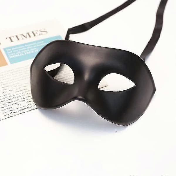2* Herremasker Sort Mat Klassisk Venetiansk Maske, Maskerade, Burlesque Balfest (sort En Størrelse)