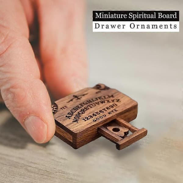 【BQ】Mini Ouija-bräda med hemlig låda, retro present för heminredning i trä