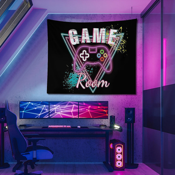 Sæsonbestemt feriedekoration Gobelin Cool Neon Gaming Gobelin Vægophæng Gamer Room Decor Plakat Gobelin, gaveideer til drenge Xinda