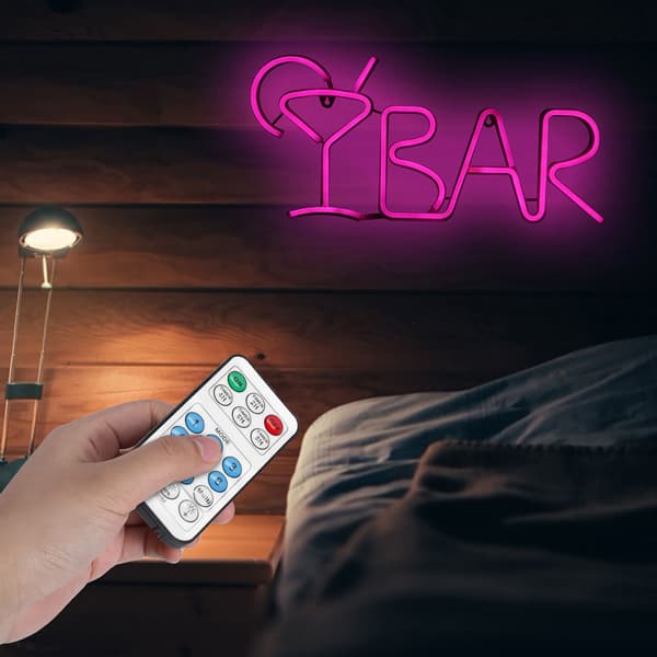 Pink LED Neon Lys Bar Bogstaver til Fest Bar Hjemmeindretning