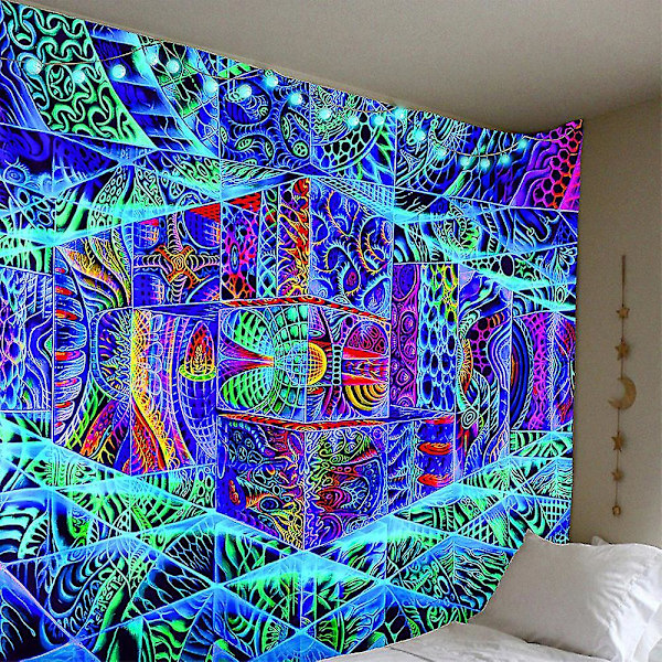 3d Space Trippy Gobeläng Psykedeliska vägghängande överkast 200x150cm