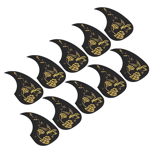 10 st PVC Gitarrskyddsplattor Akustisk Gitarr Repskydd Guld Stränginstrument Tillbehör