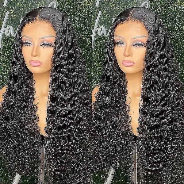 Deep Wave Closure Peruukki Hiukset Pitsi etuperuukit 13x6 Pitsi etuperuukki Esikynitty valkaistu solmu Peruukit 13x4 Deep