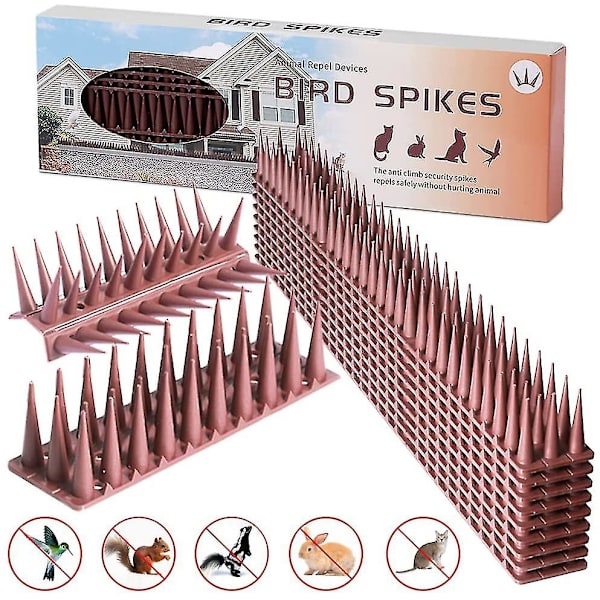 12pcs Anti Bird Spike Strips For Fence Roof Railing Bird Control Spikes