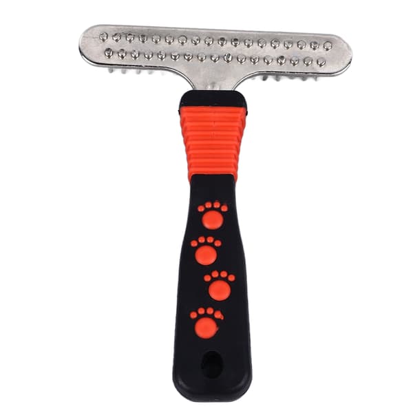 Pet Deshedding Rake Dobbel Rad Pinner Flokefjerner Kam for Langt Tykt Hår Store Hunder