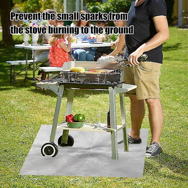 Gemdeck suorakulmainen Fire Pit Pad, kannettavat retkeilytarvikkeet tulenkestävä matto 100*150