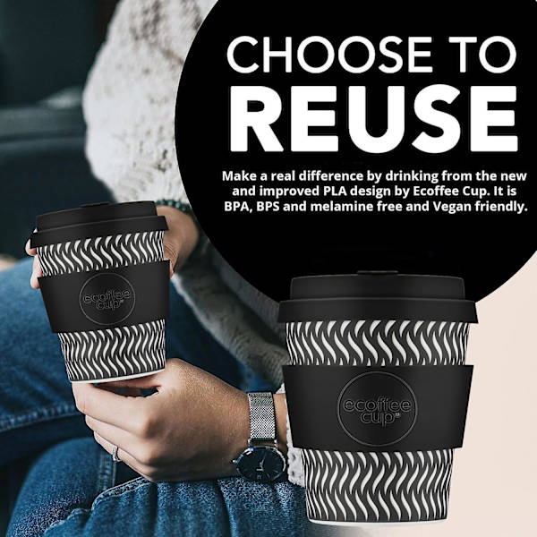 oz 240 ml återanvändbar miljøvenlig växtbaseret kaffekopp Melaminfri resemugg Spin Foam 8oz/240ml