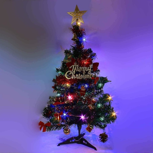 20"/50 cm bordplade juletræ, kunstigt mini julefyrtræ med led snor