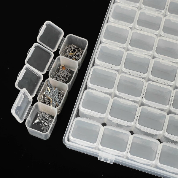 Hhcx-compartments Clear Plastic Storage Box Jewelry Organizer