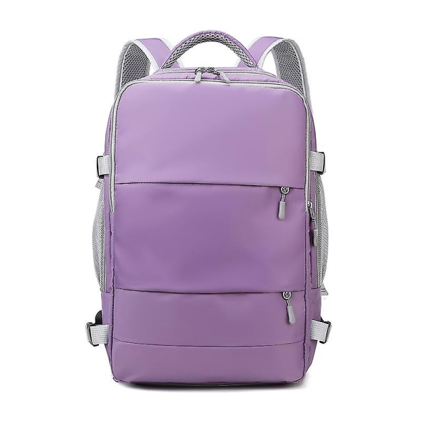 Rosa Dam Reseryggsäck Vattenavvisande Stöldskydd Snygg Casual Daypack-väska med bagagerem & USB -laddningsport Ryggsäck purple