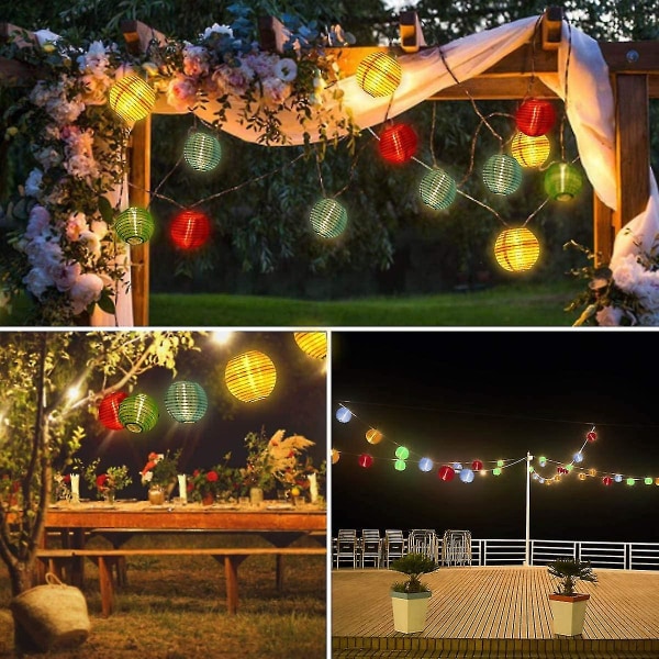 Utomhus Solar String Lights Led Lantern, 6,5m 8 Modes Control