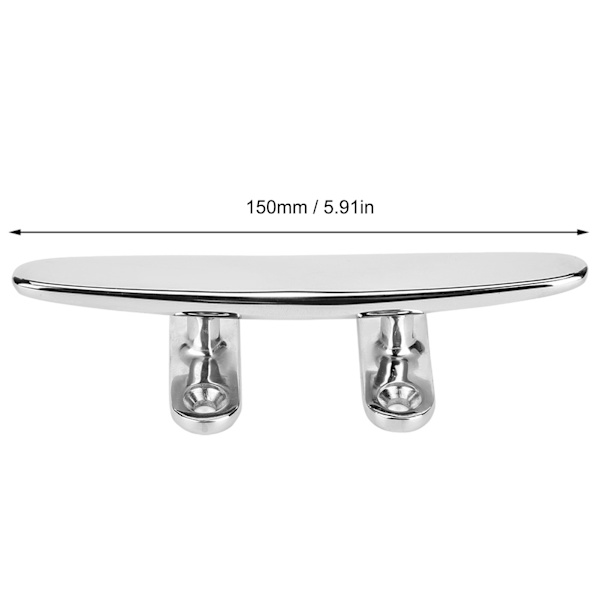 Rustfrit stål bådklampe, spejlpoleret, bådlys tilbehørsbase, marinebase (6in)