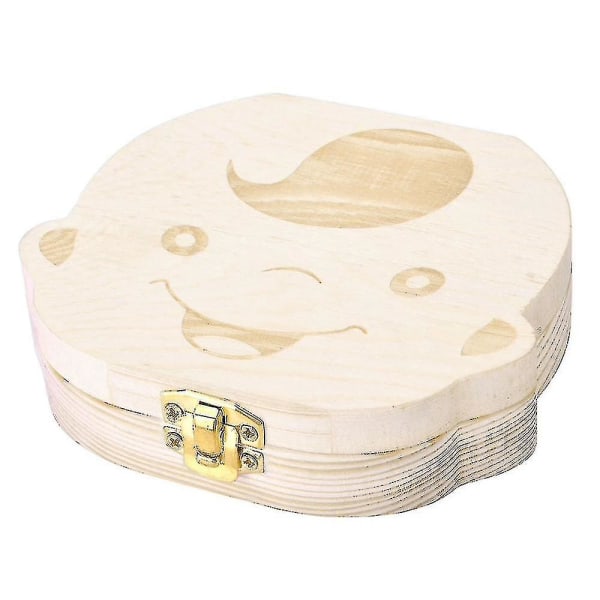 Hhcx-baby Tooth Box ,wooden Kids Keepsake Organizer For Baby Teeth, Cute Children Tooth Container(boy)