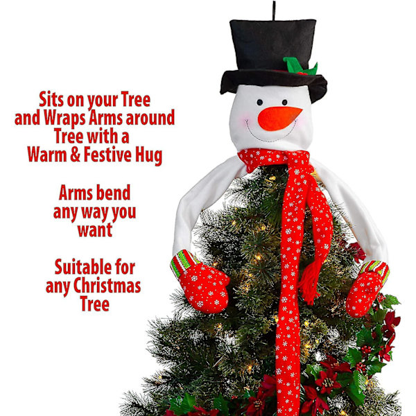 Snowman Christmas Tree Topper - Snodig feriedekorasjon og pynt til hjemmet, O