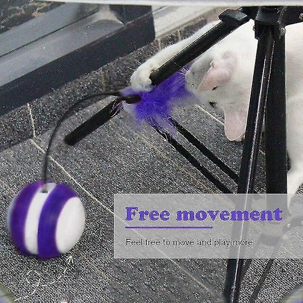 Hhcx-interactive Cat Toy Ball Plus Feather Den uregelmæssige løbetilstand Led-lys Blinkende sjove lyde (blå)