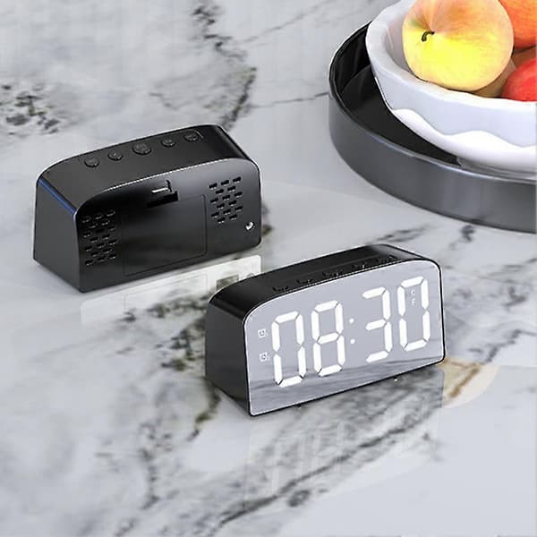 Snooze Stor Display LED Spegel Sängbord Bärbar För Sovrum Digital Väckarklocka