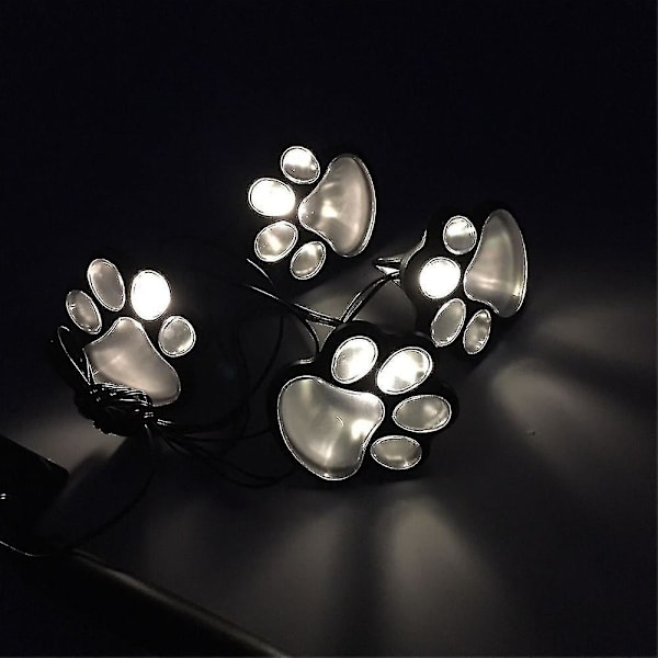 Hot 4 Solar Dog Cat Animal Paw Print S En Outdoor Led Path Lamp Auto On