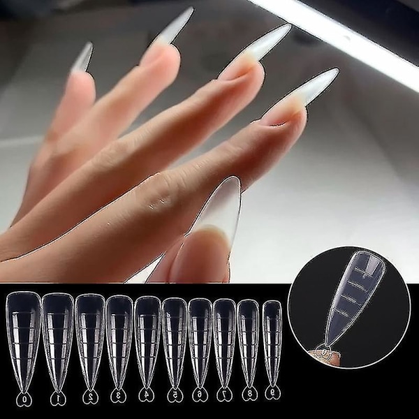 100 st Poly Nail Gel Quick Building Form Nail Dual Forms Finger Extension Nail Art Uv Builder Enkelt att hitta nagelverktyg