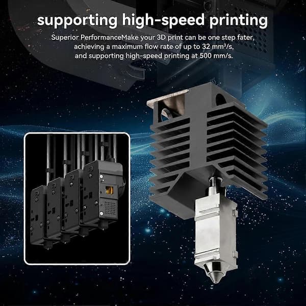 Til Snapmaker U1 Hotend Kit Integreret 3D-printerdel med hærdet ståldyse 0,2 mm Black 0.2Mm nozzle