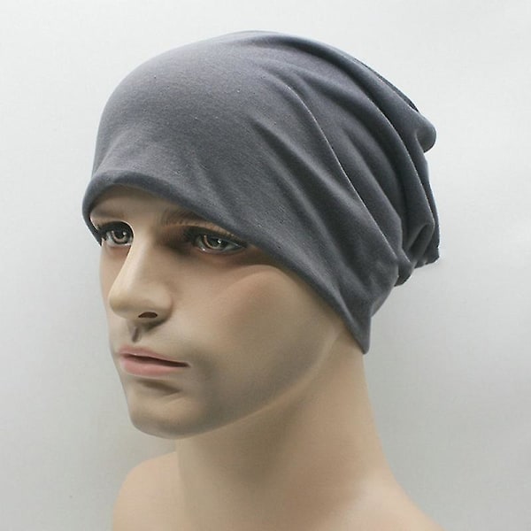 Unisex Lättvikts Chic Casual Jersey för män, tunn stretchig Slouch Cap Mössa Dark Grey