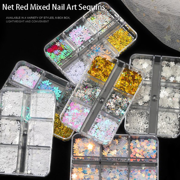 Christmas Nail Glitter Nagelpaljetter Flakes Nail Art 3D Decorat SP0379-05 1 box