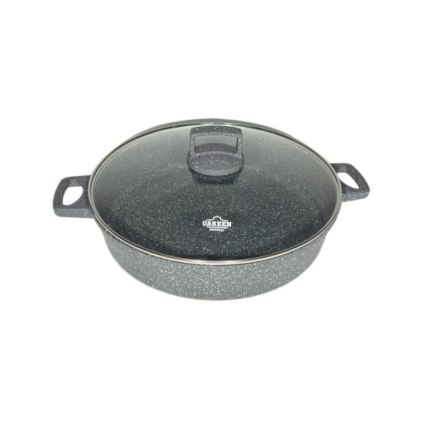 Vakeen gryta med glaslock - Non-stick marmorbeläggning - stort u Grey 28cm