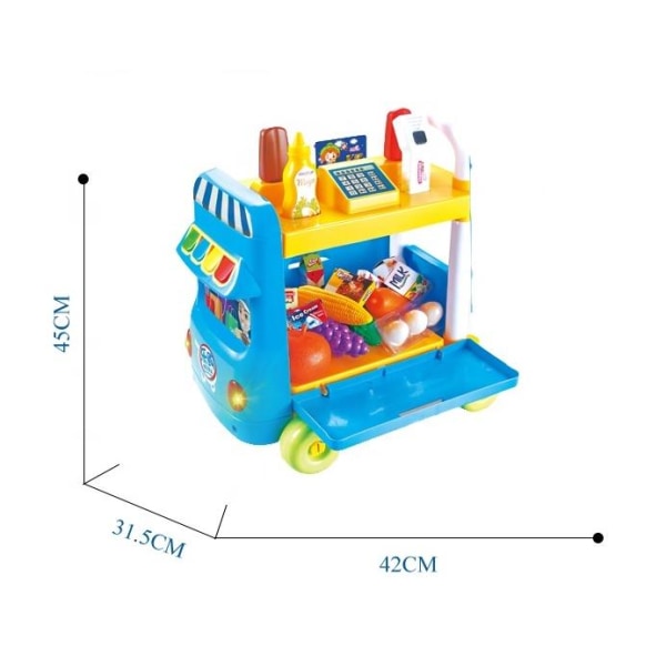 Butik med varor och vagn med kassa leksak 43 delar 44e5 | 1 | Fyndiq