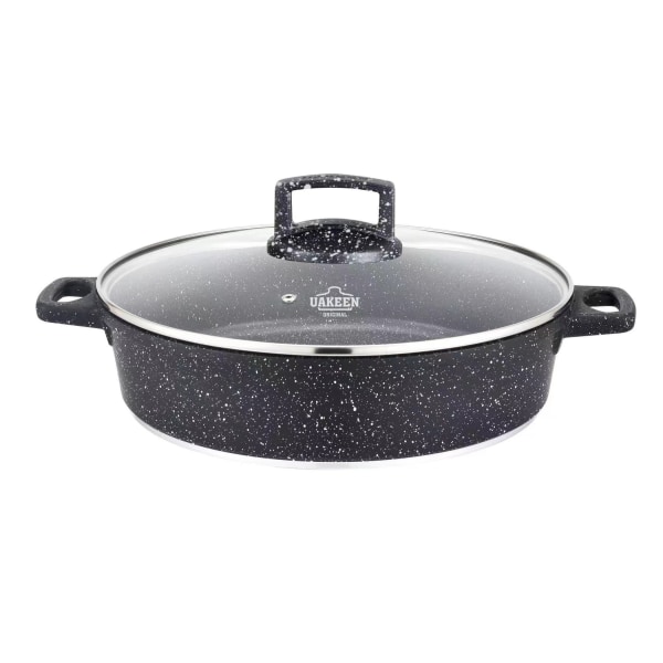 Vakeen gryta med glaslock - Non-stick marmorbeläggning - stort u Grey 28cm