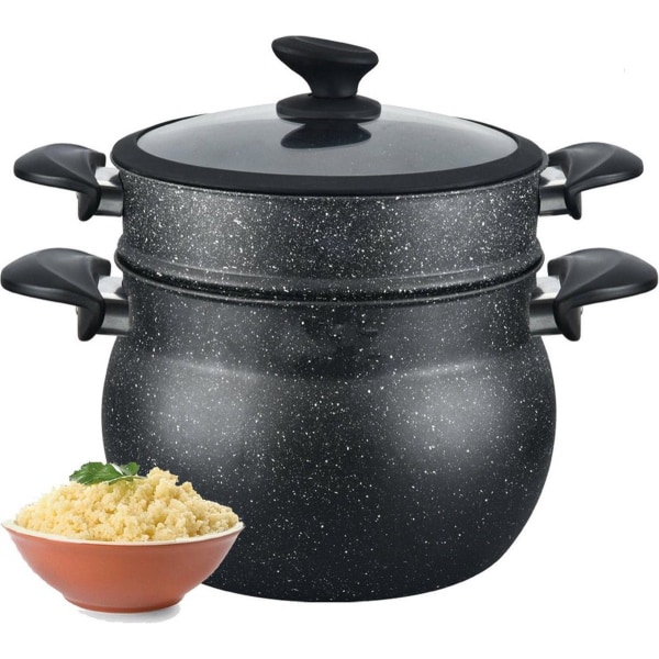 Royalty Line ® Couscous Pot - Ångkokare - Ris- och grönsaksångar Black 11L