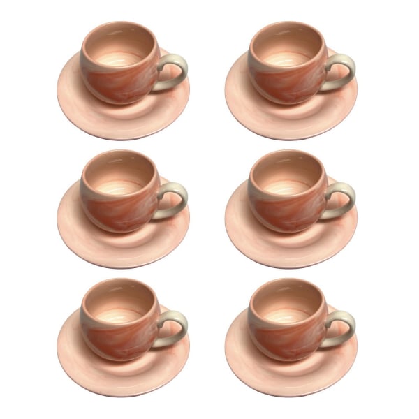 Kaffe och Te koppar 12 delar | 6 Personer Pink