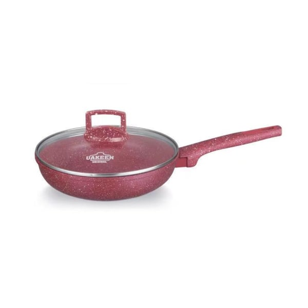 Vakeen Stegepande med glaslåg - Non-stick marmorbelægning - ind Grey 32cm