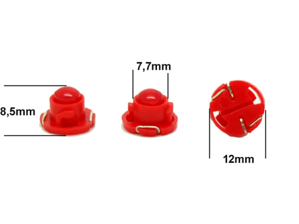 T4.7 T5 Neo Wedge 6-pack med röda LED-chip instrumentbelysning Röda 6-pack 2