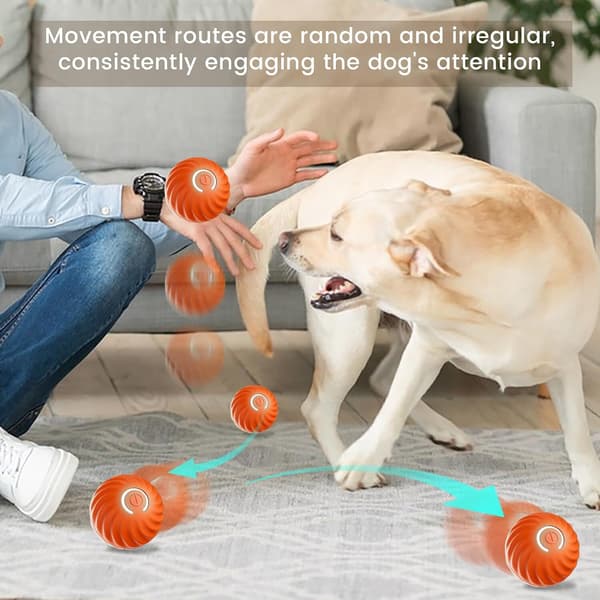 Interaktiv hundleksak, tålig rullboll för aktivering - Wicked Ball orange