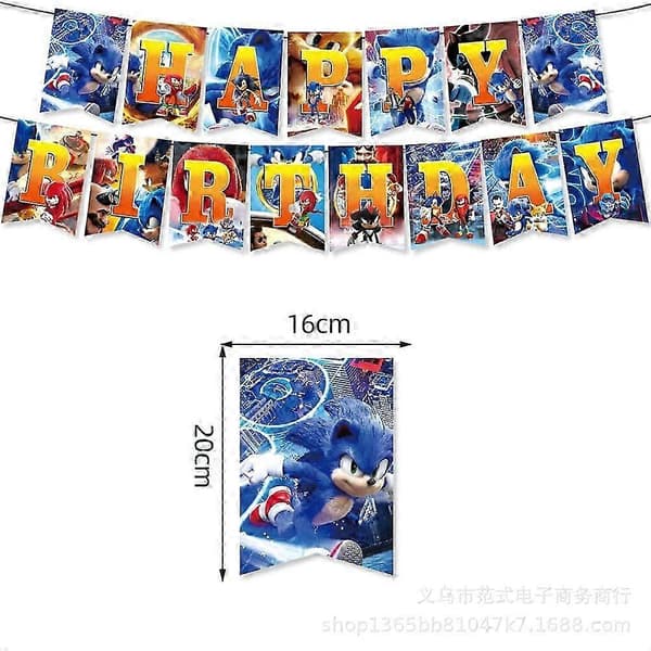 Sonic Papperstallrikar, Pappersmuggar, Pappershanddukar, Risblomlådor, Bordsdukar, Vimplar, Engångs Födelsedagsdukning Balloons-18pcs
