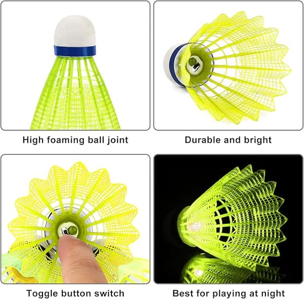 LED Sulkapallo, 12 kpl Sulkapallo, Nylon Sulkapallo